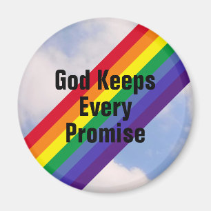 Bright Rainbow in the Sky God Keeps His Promises M Magnet
