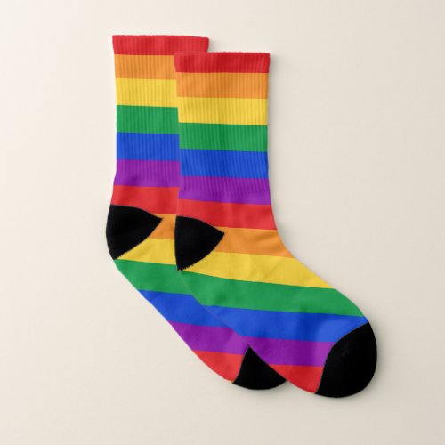 Bright Rainbow LGBTQ Flag Colors Socks