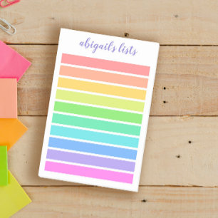 Bright Rainbow List - Custom Name Post-it Notes