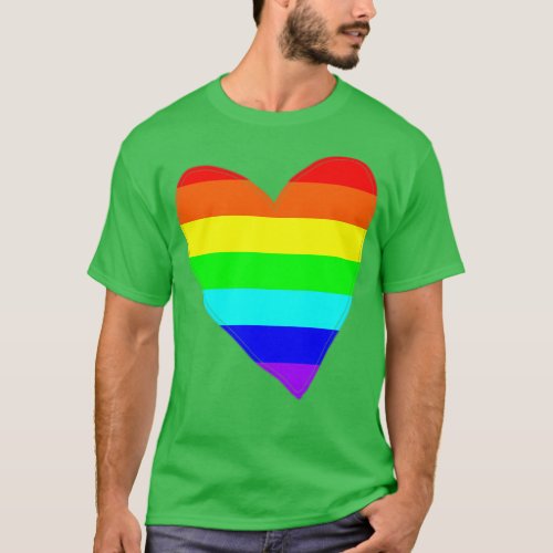 Bright Rainbow Love Heart T_Shirt
