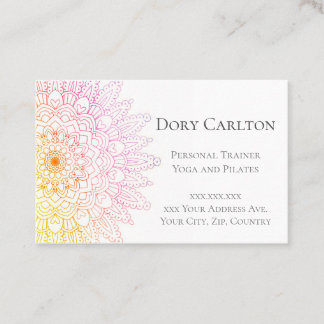 Bright Rainbow Mandala Business Card