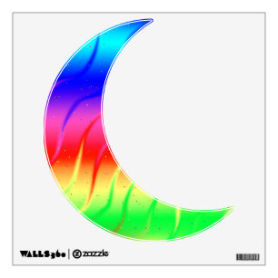 Bright Rainbow Moon Wall Decal