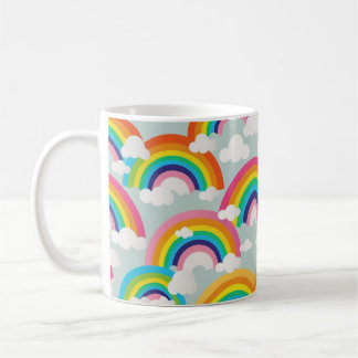 Bright Rainbow Mug with Clouds