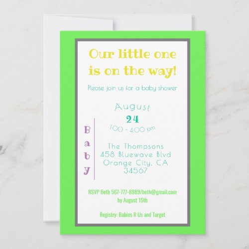 Bright Rainbow Nautical Baby Shower Invitation