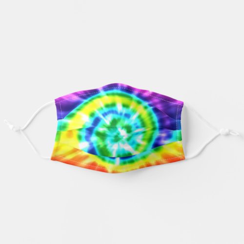 Bright Rainbow Ombre Digital Tie Dye Style Adult Cloth Face Mask