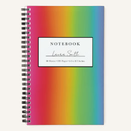 Bright Rainbow Ombré Personalized Notebook