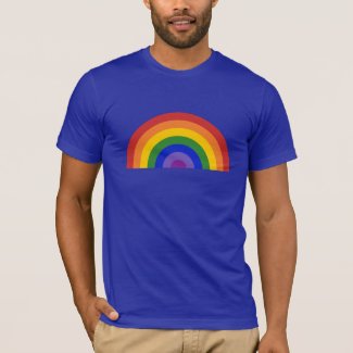 Bright Rainbow on Blue LGBT Pride T-Shirt