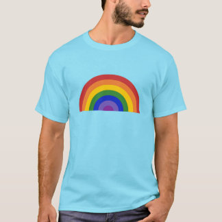 Bright Rainbow on Light Blue LGBT Pride T-Shirt
