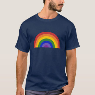 Bright Rainbow on Navy Blue LGBT Pride T-Shirt