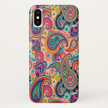 Bright Rainbow Paisley Iphone X Case by its_sparkle_motion at Zazzle