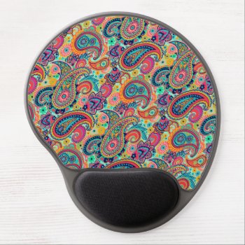 Bright Rainbow Paisley Gel Mouse Pad by its_sparkle_motion at Zazzle