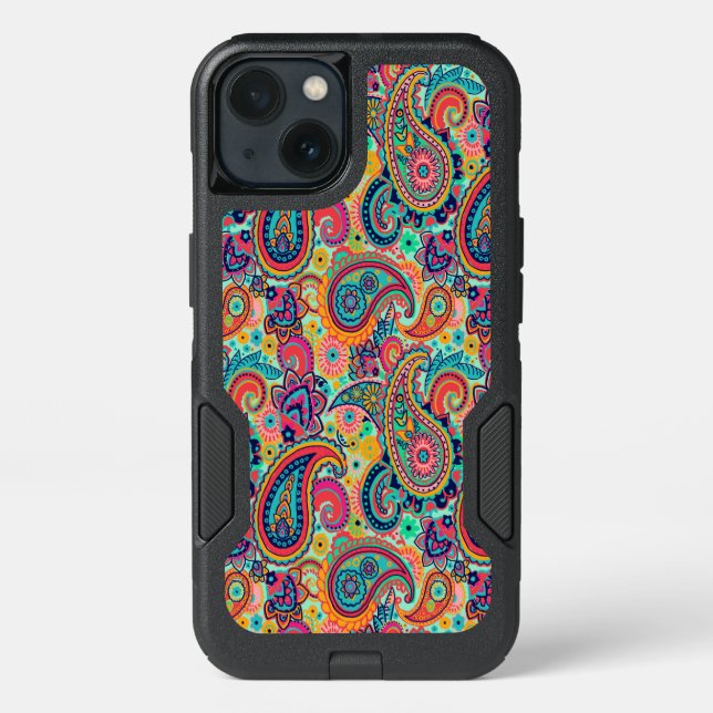 Bright Rainbow Paisley Otterbox iPhone Case (Back)