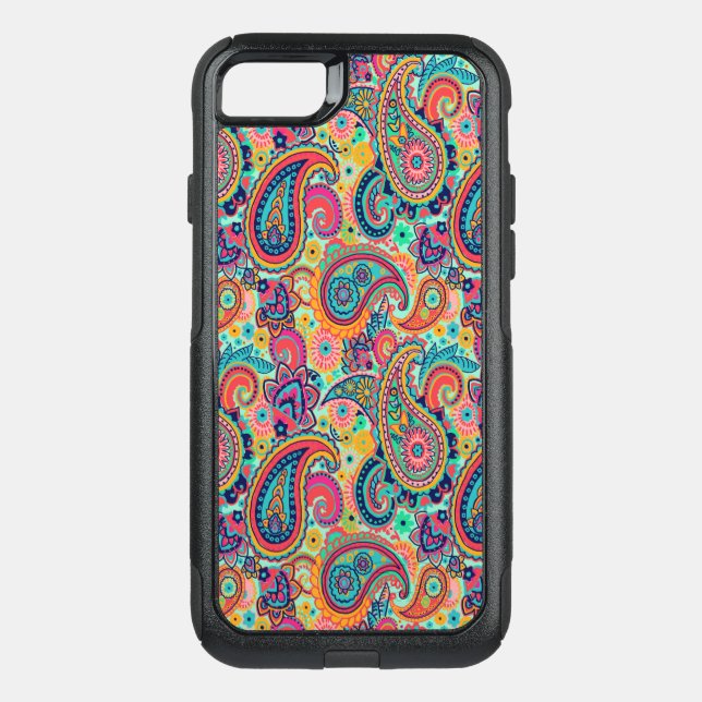 Bright Rainbow Paisley Otterbox iPhone Case (Back)
