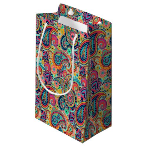 Bright Rainbow Paisley Small Gift Bag