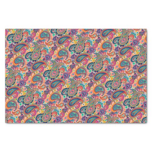 Bright Rainbow Paisley Tissue Paper