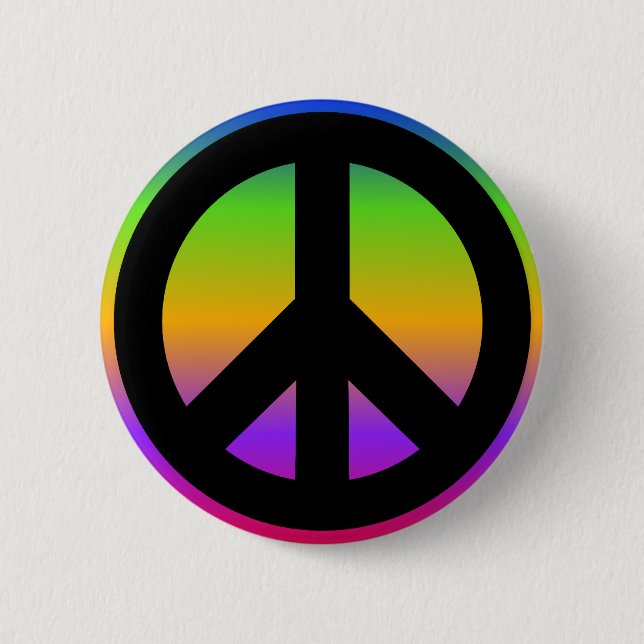 Bright Rainbow Pinback Button (Front)
