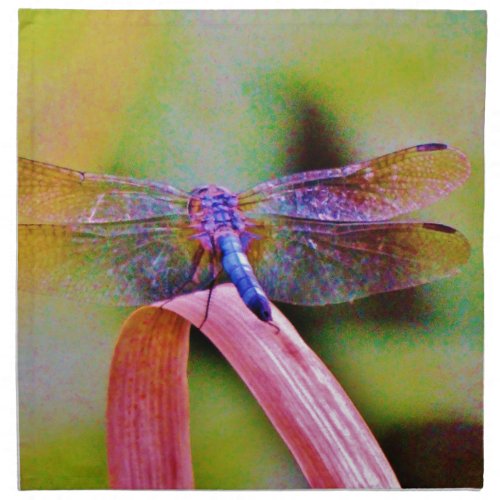 Bright Rainbow Pink Dragonfly Napkin