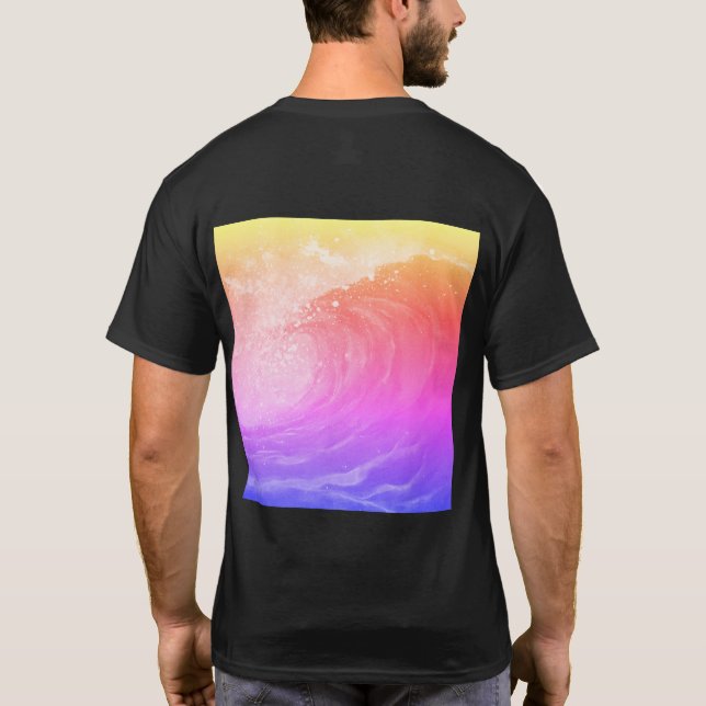 bright rainbow poster depicting a faint wave T-Shirt (Back)