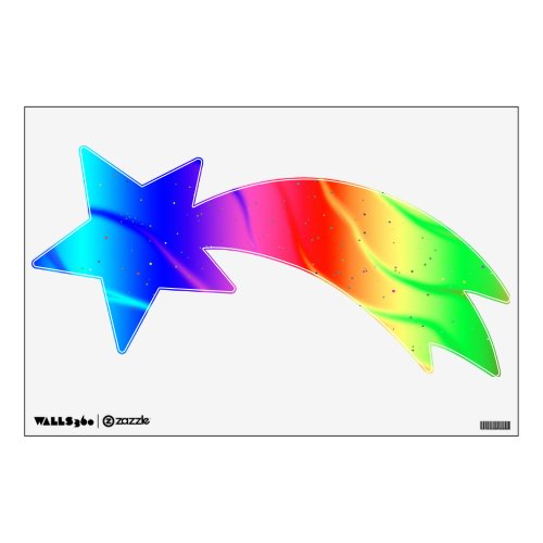 Bright Rainbow Shooting Star Wall Decal