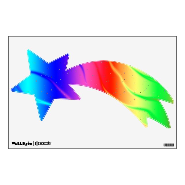 Bright Rainbow Shooting Star Wall Decal (Front)