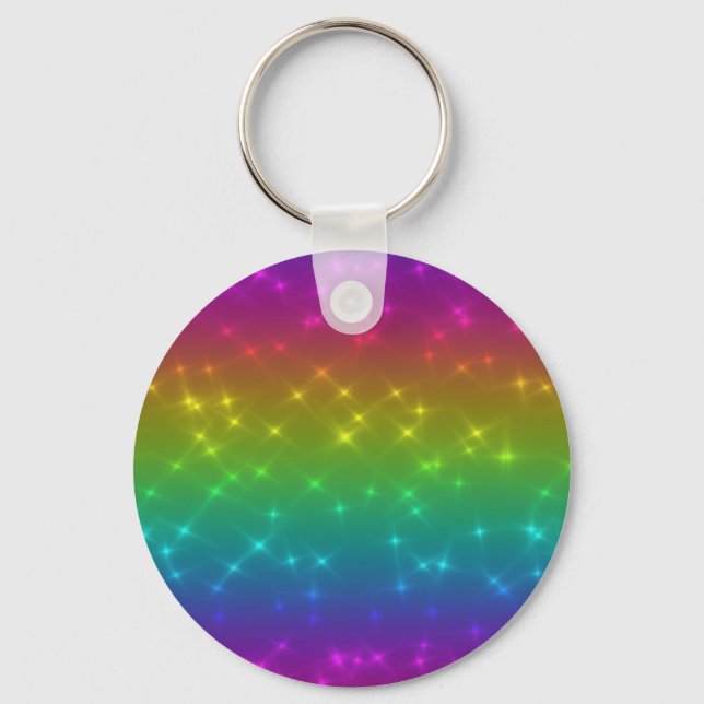 Bright Rainbow Sparkles Keychain (Front)