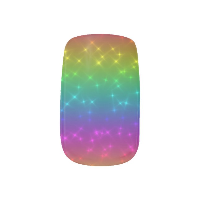 Bright Rainbow Sparkles Nail Art (Left Thumb)