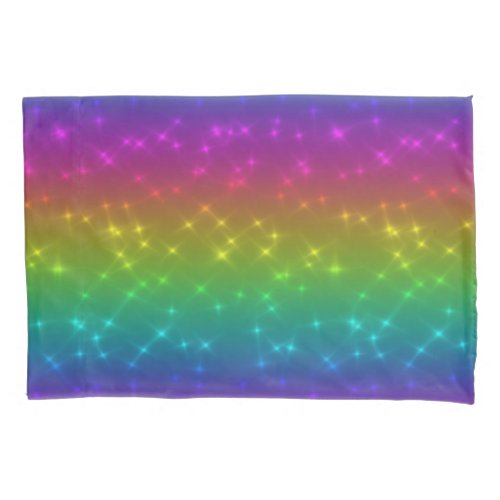 Bright Rainbow Sparkles Pillow Case