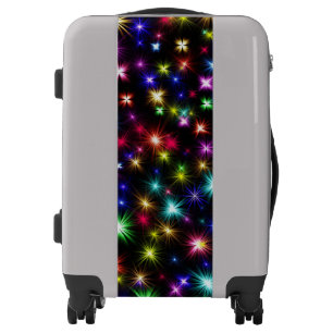Bright Rainbow Sparkles, Stars & Fireworks Luggage