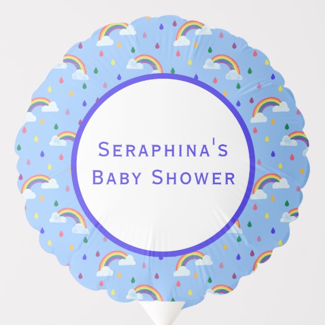 Bright Rainbow Sprinkle Baby Shower Balloon (Front)