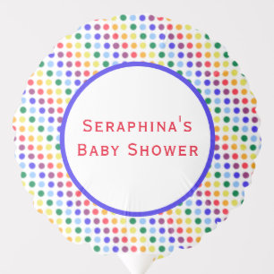 Bright Rainbow Sprinkles Confetti Dots Baby Shower Balloon