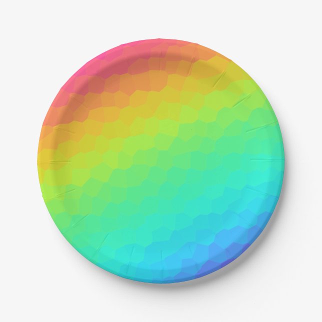 Bright Rainbow "Stained Glass" Design Paper Plates (Front)