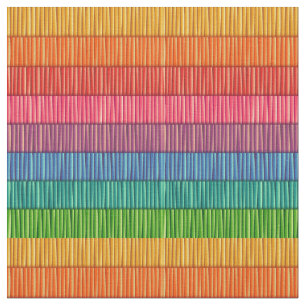 Bright Rainbow Striped Pattern Fabric