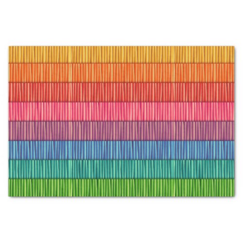 Bright Rainbow Striped Pattern Tissue Paper
