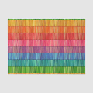Bright Rainbow Striped Pattern Tissue Paper