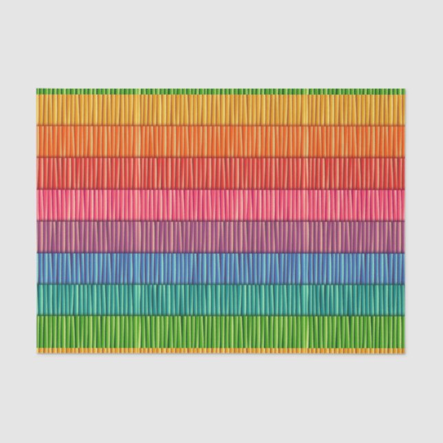 Bright Rainbow Striped Pattern Tissue Paper (Front)