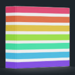 Bright rainbow stripes 3 ring binder<br><div class="desc">Bright rainbow stripes</div>