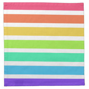 Bright rainbow stripes cloth napkin