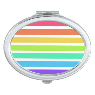 Bright rainbow stripes compact mirror