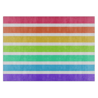 Bright rainbow stripes cutting board