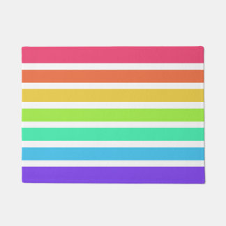 Bright rainbow stripes doormat