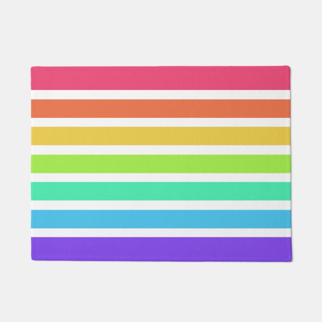 Bright rainbow stripes doormat (Front)