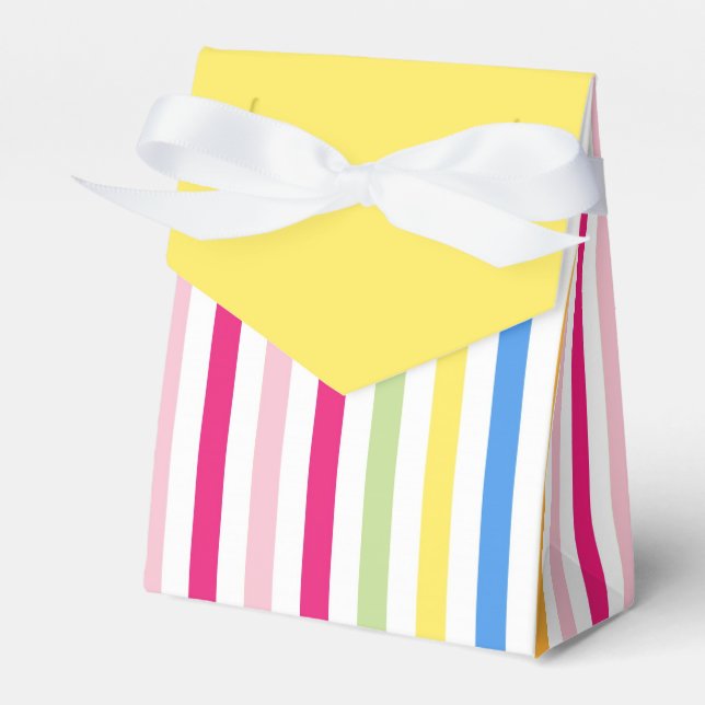 Bright Rainbow Stripes Favor Boxes (Front Side)