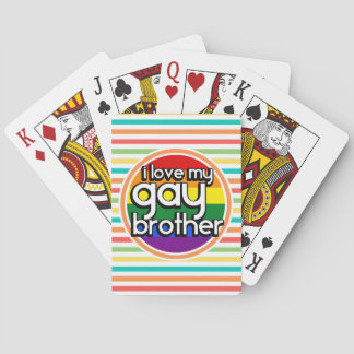 Bright Rainbow Stripes; Gay Brother Poker Cards