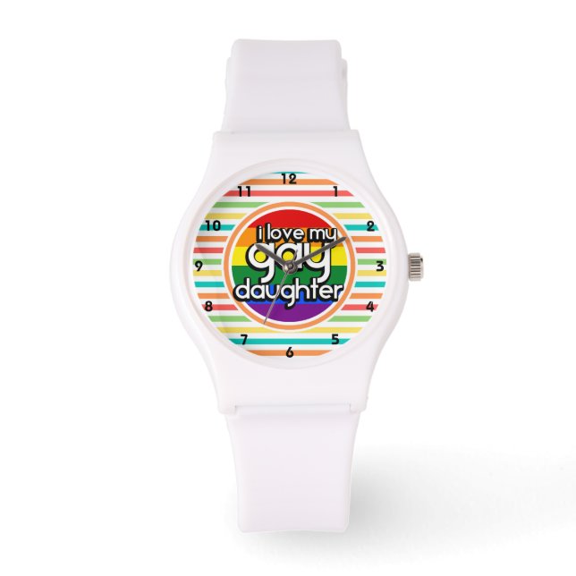 Bright Rainbow Stripes, Gay Daughter Watch (Front)