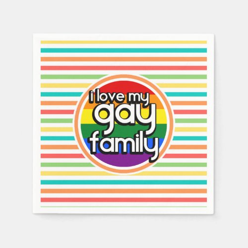 Bright Rainbow Stripes Gay Family Napkins