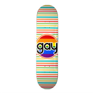 Bright Rainbow Stripes, Gay Skateboard Deck