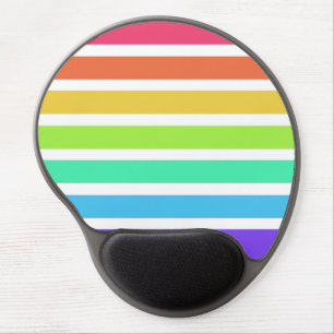 Bright rainbow stripes gel mouse pad