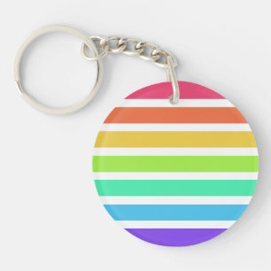 Bright rainbow stripes keychain
