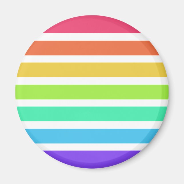 Bright rainbow stripes magnet (Front)