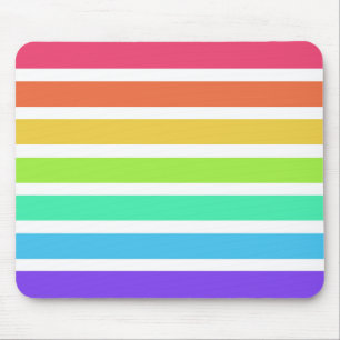 Bright rainbow stripes mouse pad